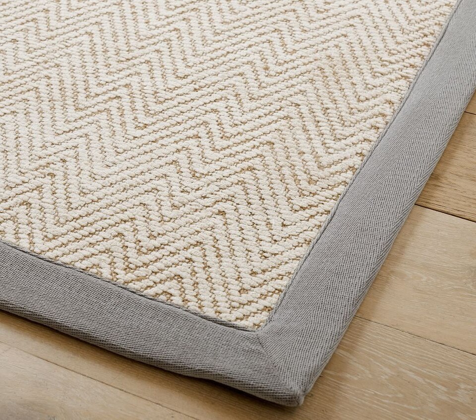 Chenille Jute Thick Solid Border Rug Pottery Barn Kids Australia